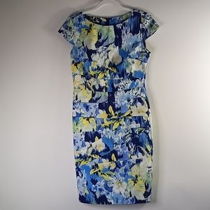 AGB Floral Shealth Dress with Cap Sleeve Size 6